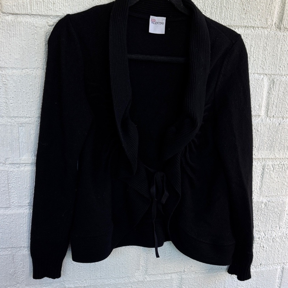 Red Valentino Virgin Wool Elegant Black Cardigan Sweater sz M